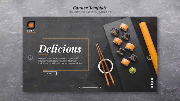 Delicious moody food banner template