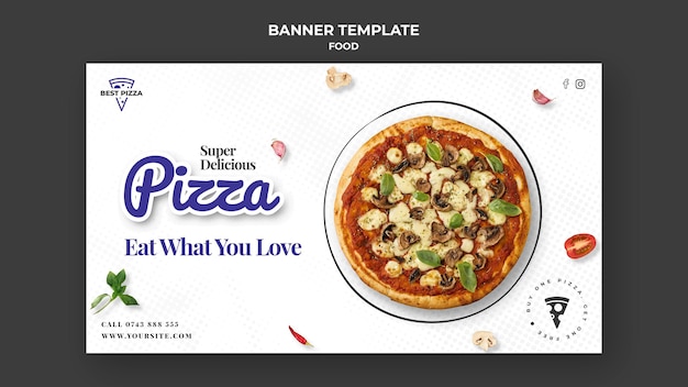 Free PSD delicious pizza banner template