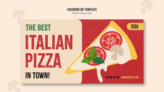 Free PSD delicious pizza restaurant facebook template