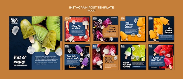 Free PSD delicious popsicles  instagram posts