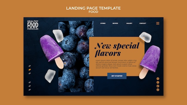 Free PSD delicious popsicles landing page