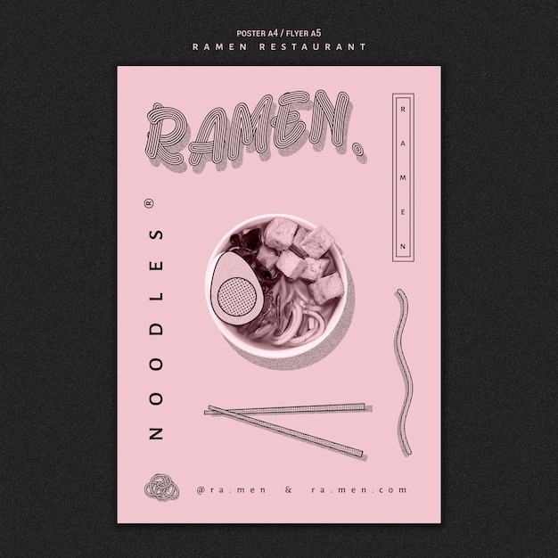 Free PSD delicious ramen asian food poster template