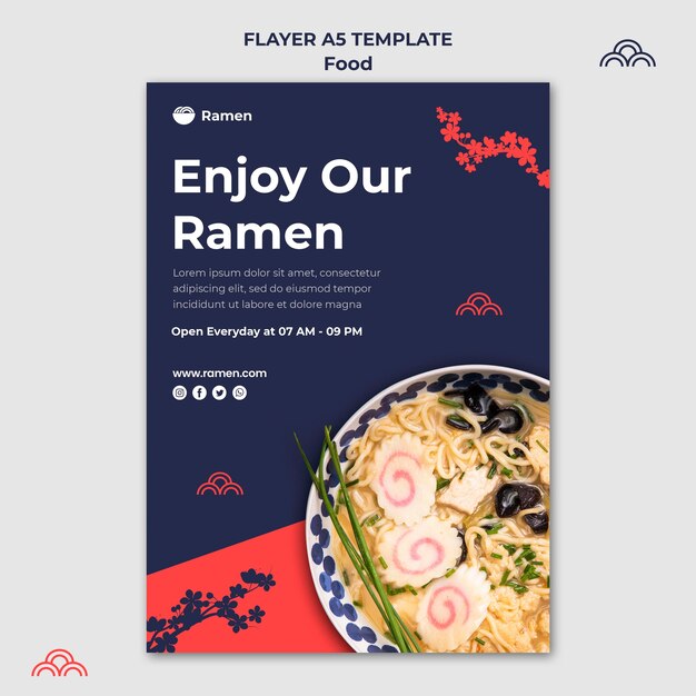 Delicious ramen flyer template