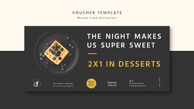 Delicious restaurant voucher template