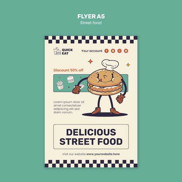 Free PSD delicious street food template