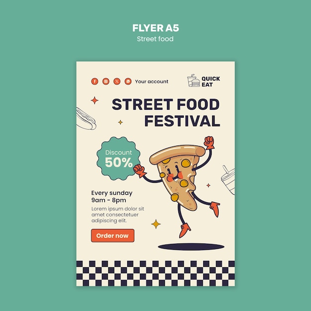 Free PSD delicious street food template