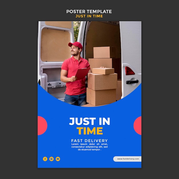 Free PSD delivery company poster template