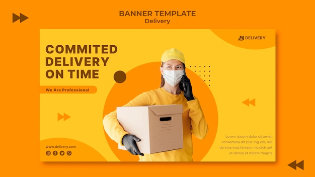 Free PSD delivery horizontal banner template