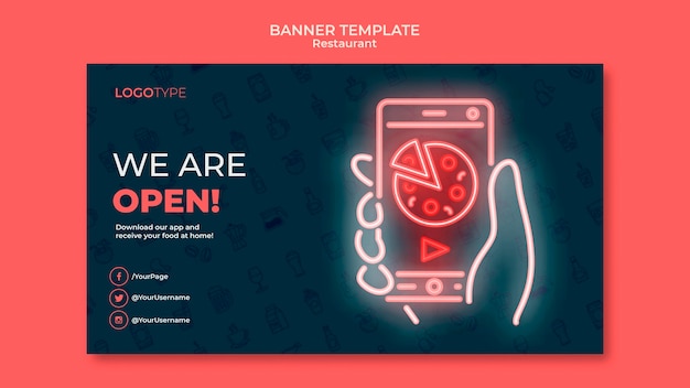 Free PSD delivery restaurant banner template