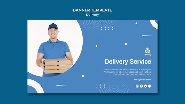 Free PSD delivery service banner template