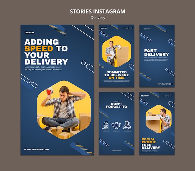 Free PSD delivery service instagram stories