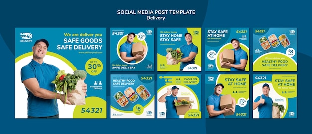 Free PSD delivery service social media post