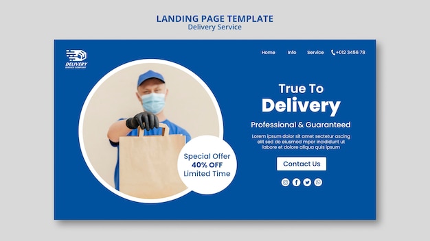 Free PSD delivery service web template