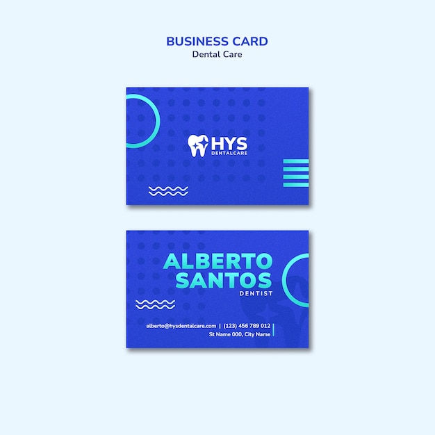 Free PSD dental care  business card