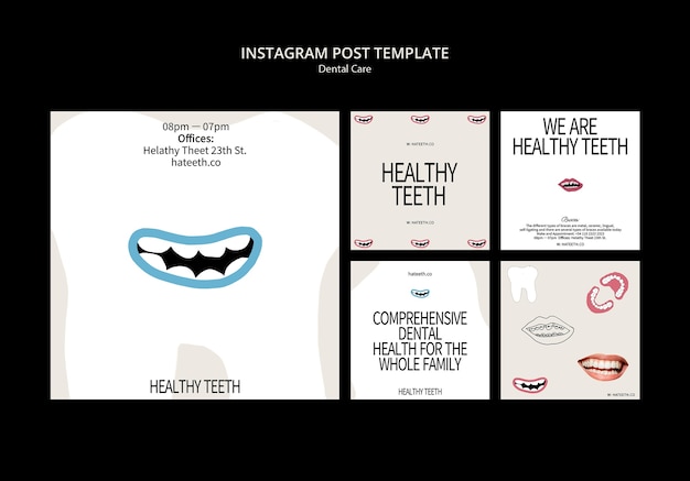 Free PSD dental care  instagram posts