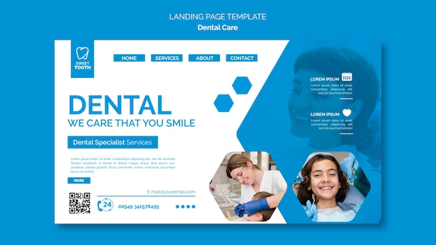 Dental care landing page template