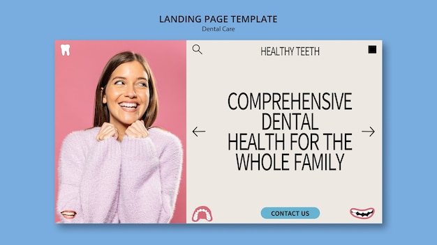 Free PSD dental care landing page template