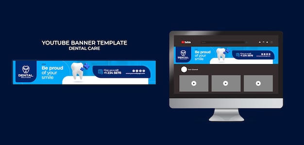 Free PSD dental care youtube banner template