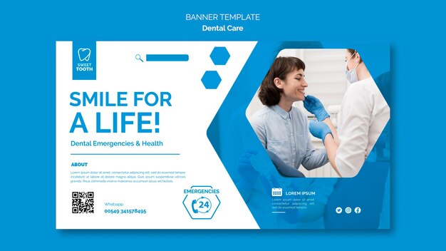 Dental healthcare horizontal banner template