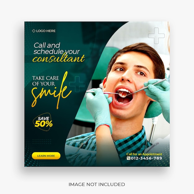 Free PSD dentist and health care social media and banner template