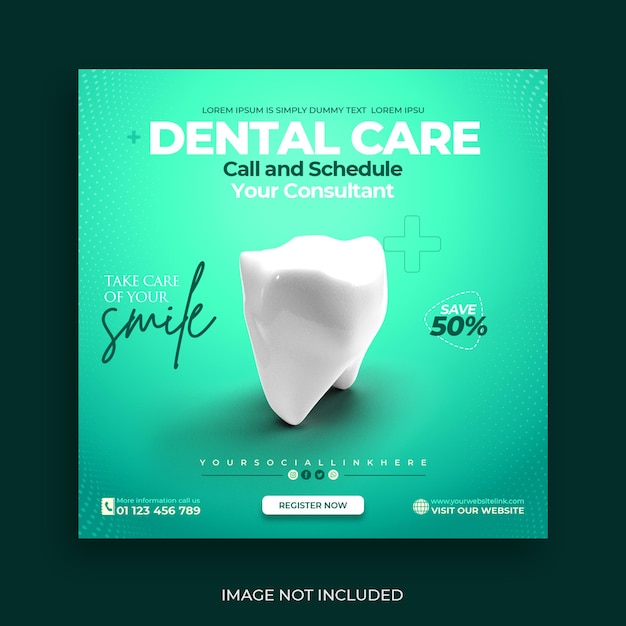 Dentist and health care social media and banner template