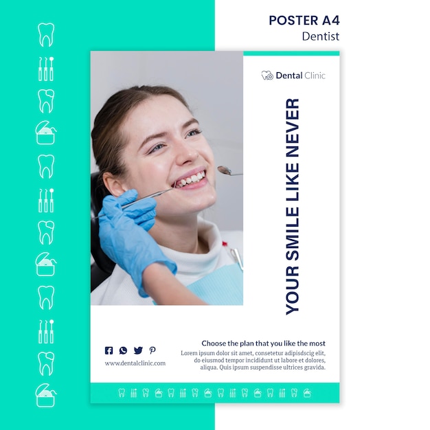 Free PSD dentist poster template design