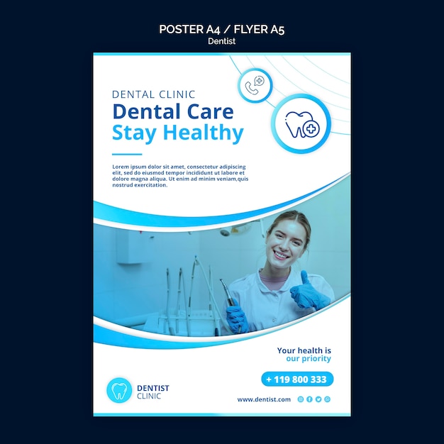 Dentist poster template theme