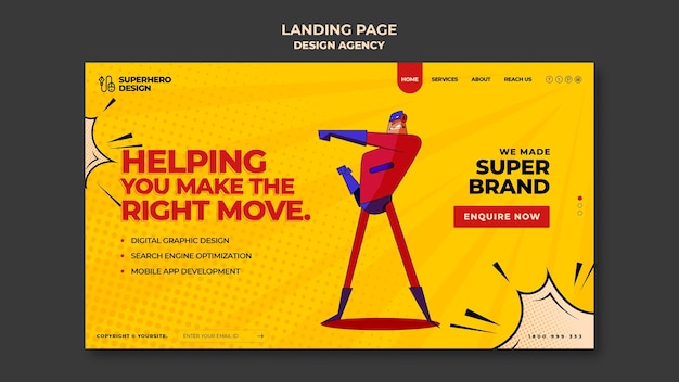 Free PSD design agency landing page