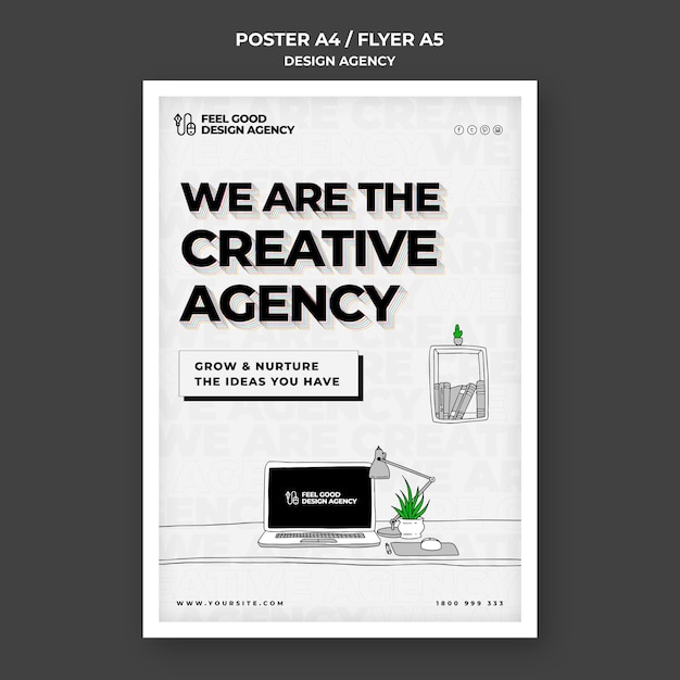 Free PSD design agency poster template