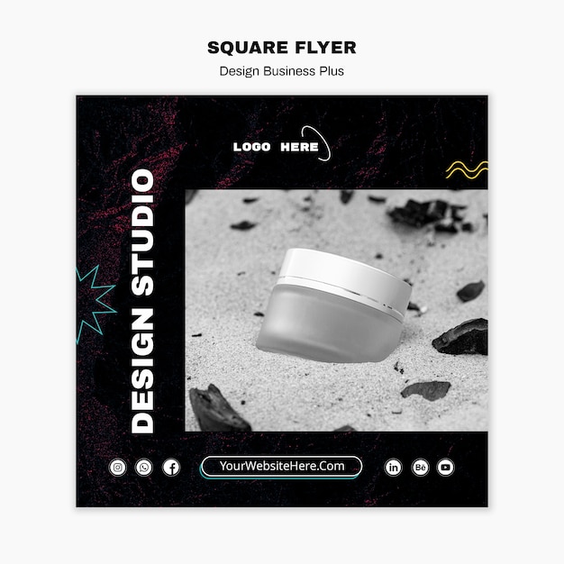 Free PSD design business square flyer template