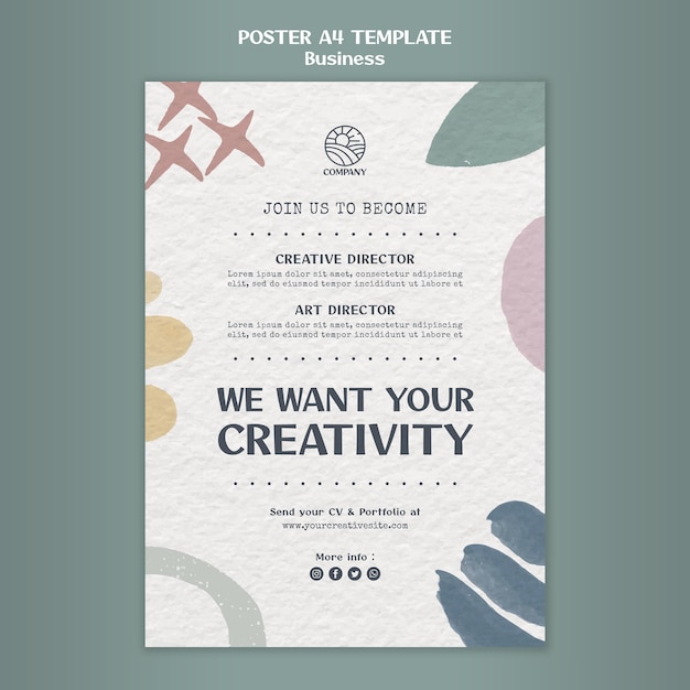 Free PSD design career print template