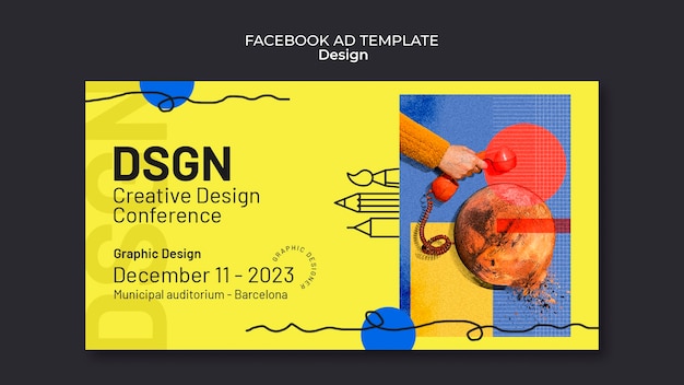 Free PSD design concept  facebook template