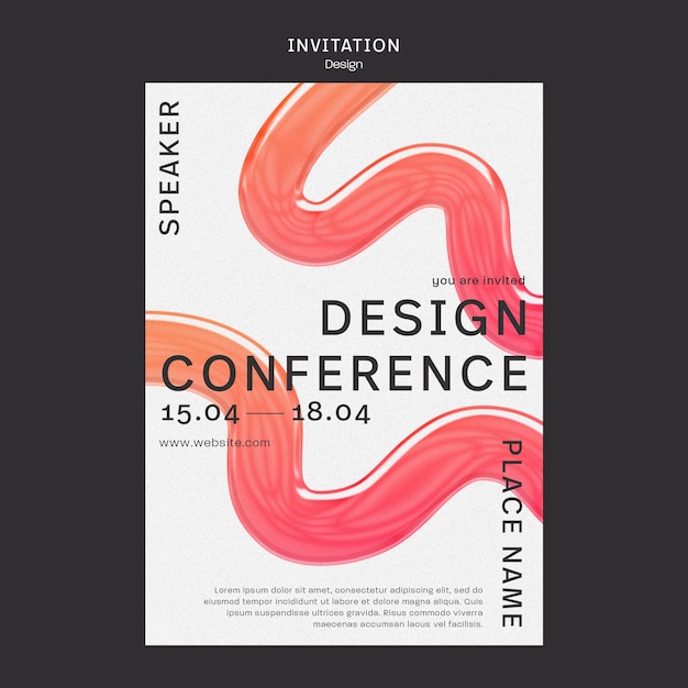 Free PSD design conference invitation template