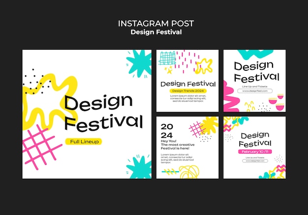 Free PSD design festival instagram posts