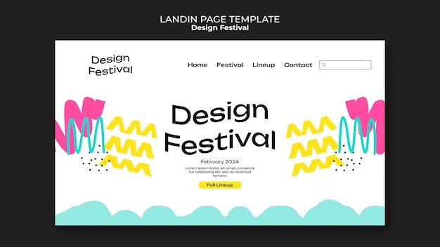 Free PSD design festival landing page template