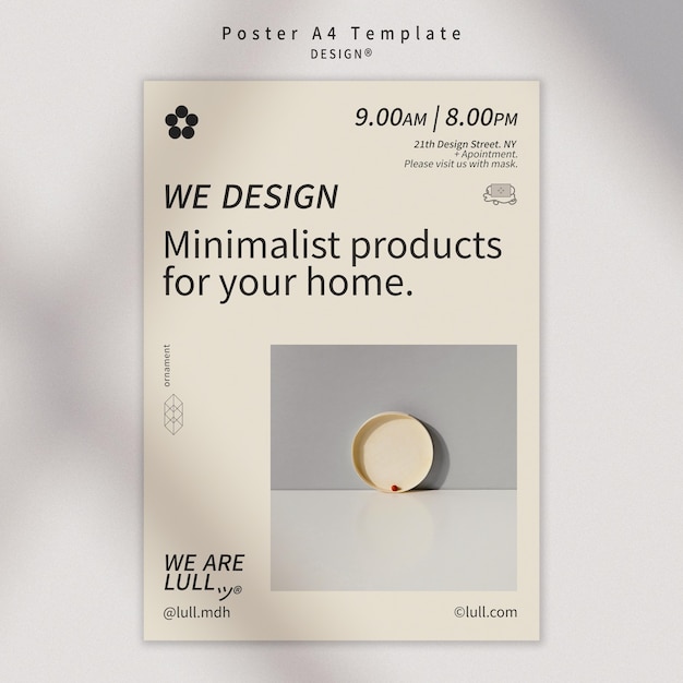 Free PSD design interior poster template