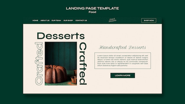 Desserts business landing page template