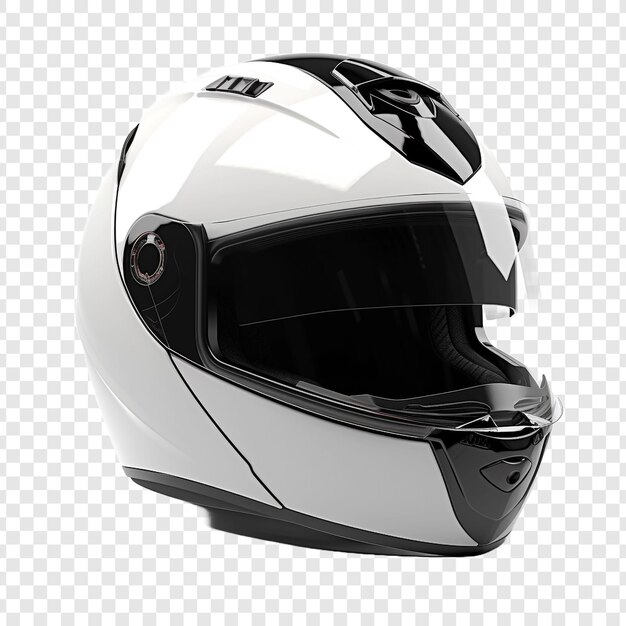 Detailed fullface motorbike helmet isolated on transparent background