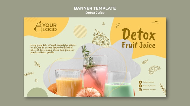 Free PSD detox juice concept banner template