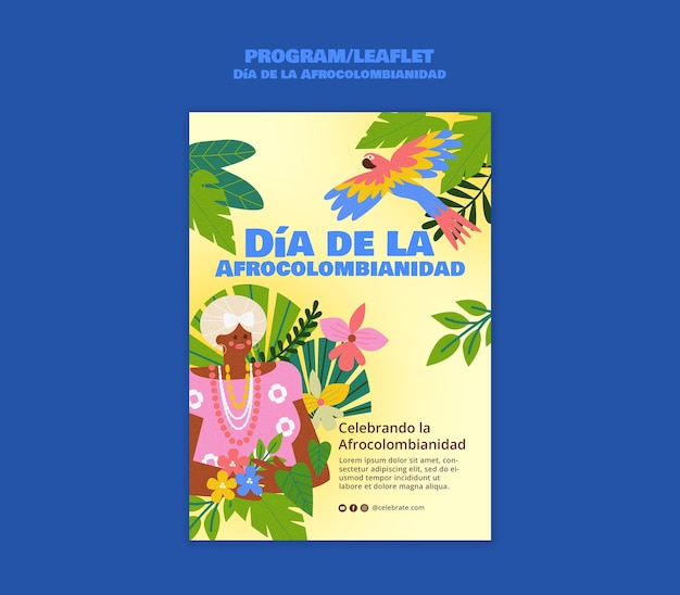 Free PSD día de la afrocolombianidad celebration template