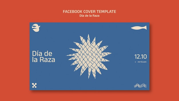 Free PSD día de la raza celebration facebook cover