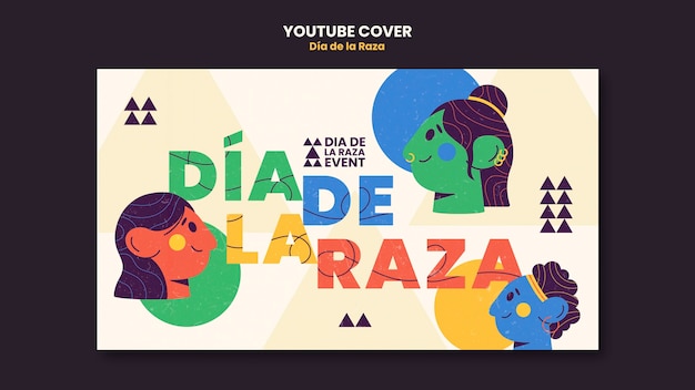 Free PSD dia de la raza template design