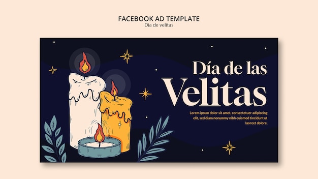 Free PSD dia de las velitas celebration facebook template