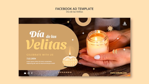 Free PSD dia de las velitas celebration facebook template