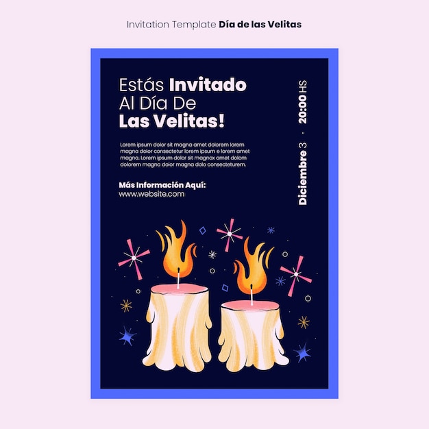 Free PSD dia de las velitas invoice template