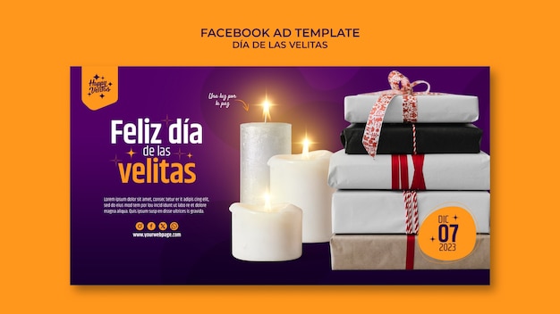 Free PSD dia de las velitas template design