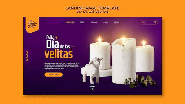 Free PSD dia de las velitas template design