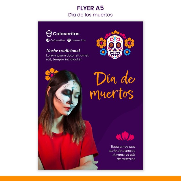 Dia de los muertos flyer template