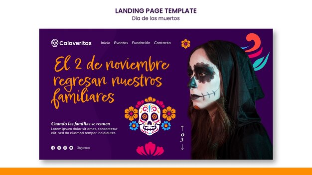 Dia de los muertos landing page template