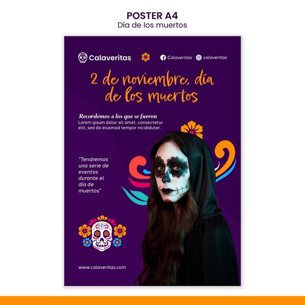 Dia de los muertos poster template